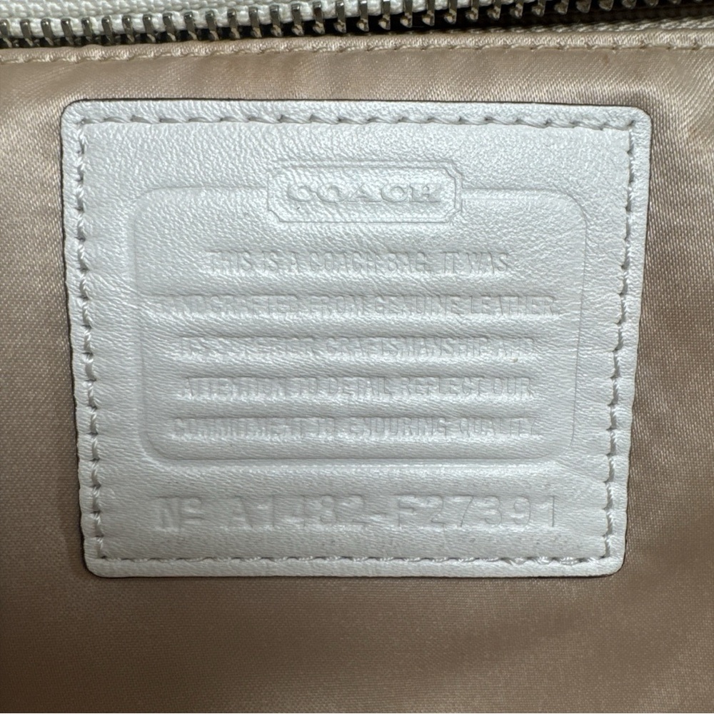 Coach RARE Madison Laser Cut White Leather Satchel Handbag Purse Shoulder Bag - Picture 4 of 14